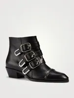 Idol Leather Boots With Buckles