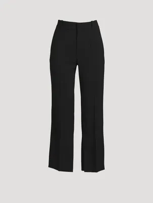 Crepe Straight-Leg Pants