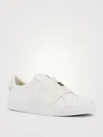 Urban Street Leather Slip-On Sneakers With Croc-Embossed Strap