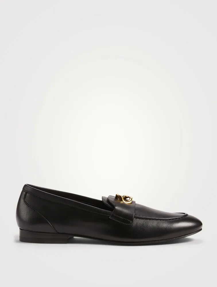 G Chain Leather Loafers