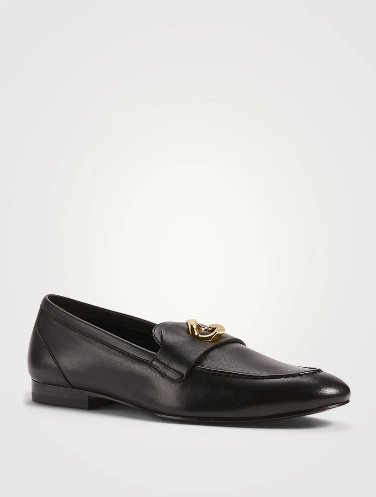 G Chain Leather Loafers