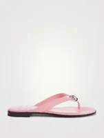 G Chain Leather Thong Sandals