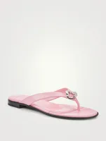 G Chain Leather Thong Sandals