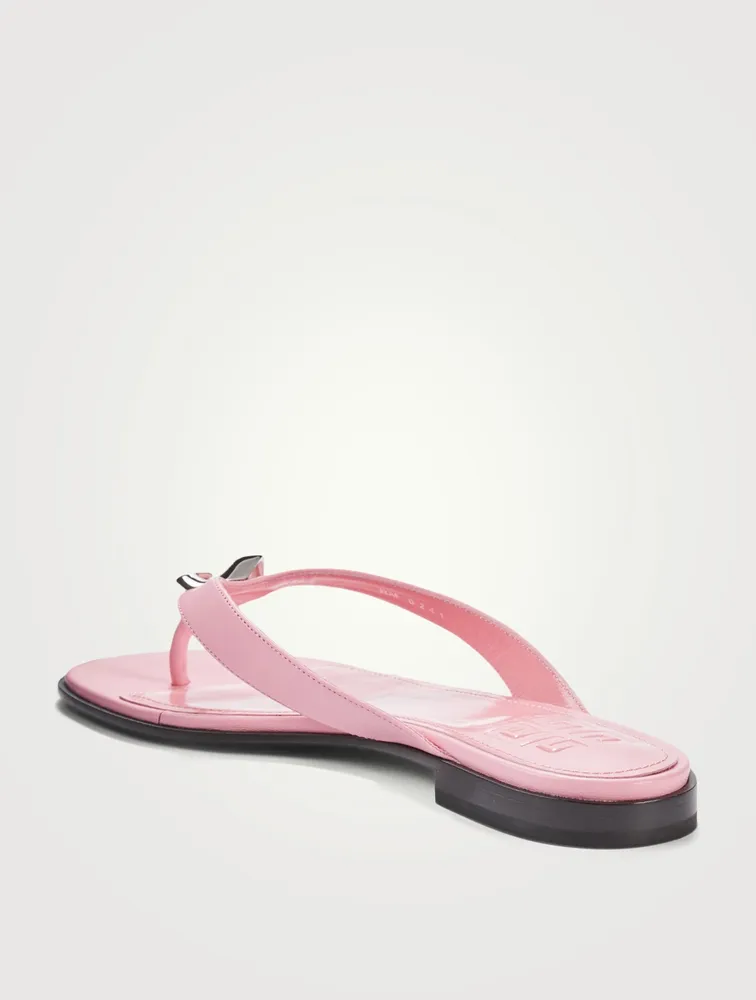 G Chain Leather Thong Sandals