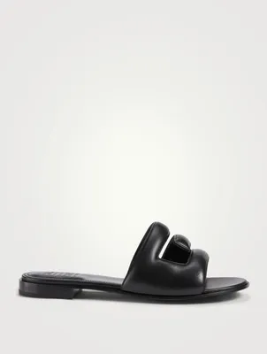 G Leather Slide Sandals