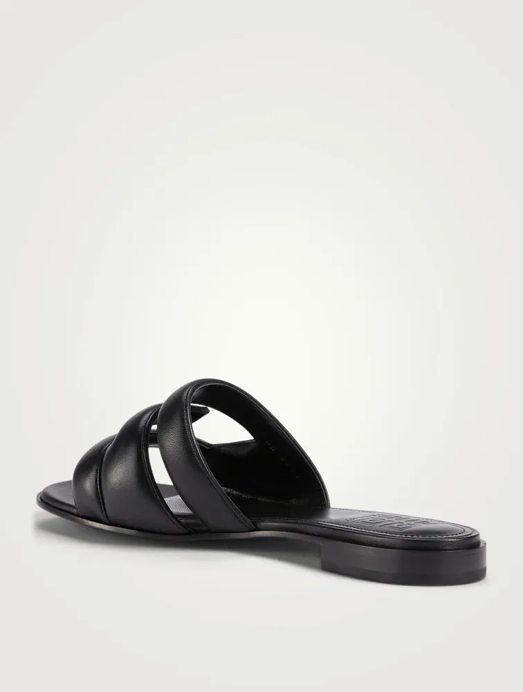 G Leather Slide Sandals