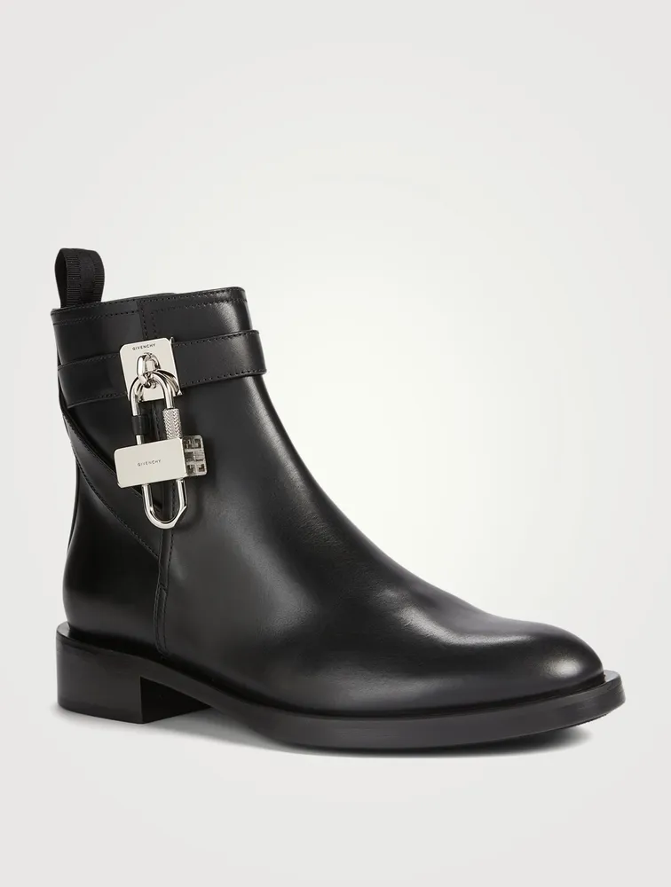 Leather Ankle Boots With Padlock