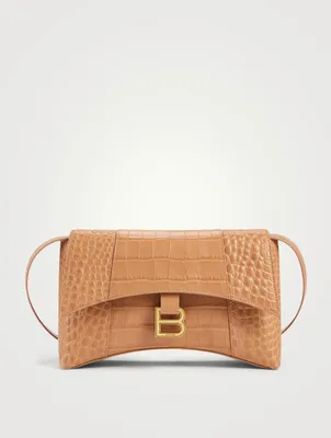 XS Downtown Croc-Embossed Leather Shoulder Bag
