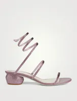 Cleo Crystal Satin Heeled Sandals