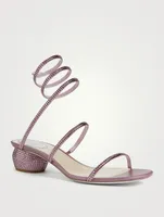 Cleo Crystal Satin Heeled Sandals