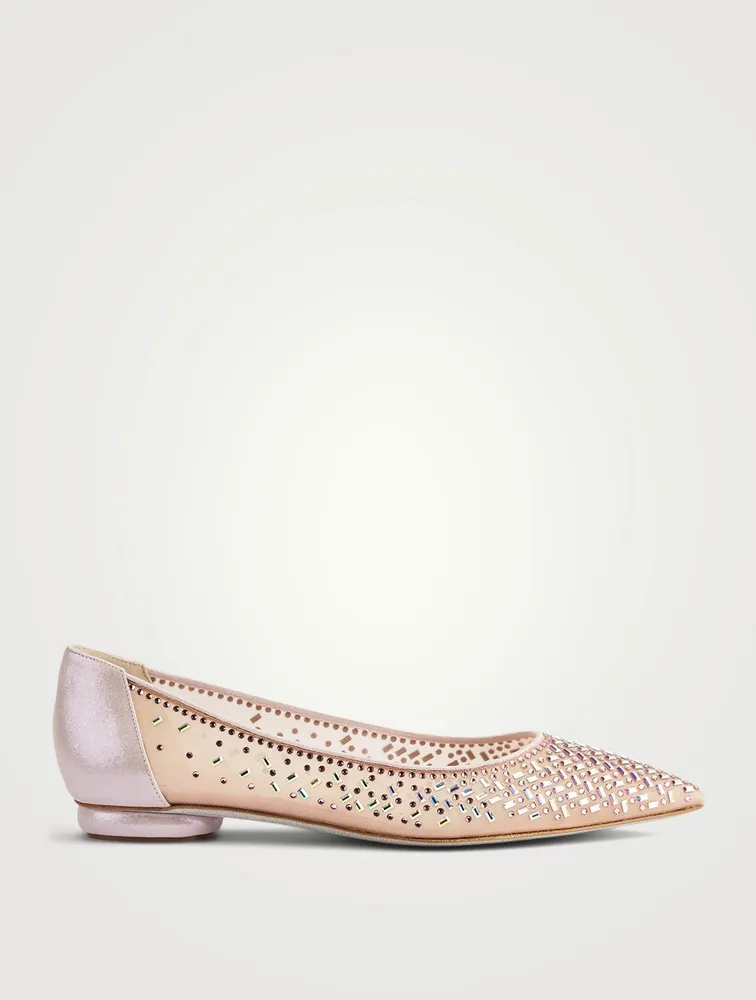 Crystal Mesh Ballet Flats