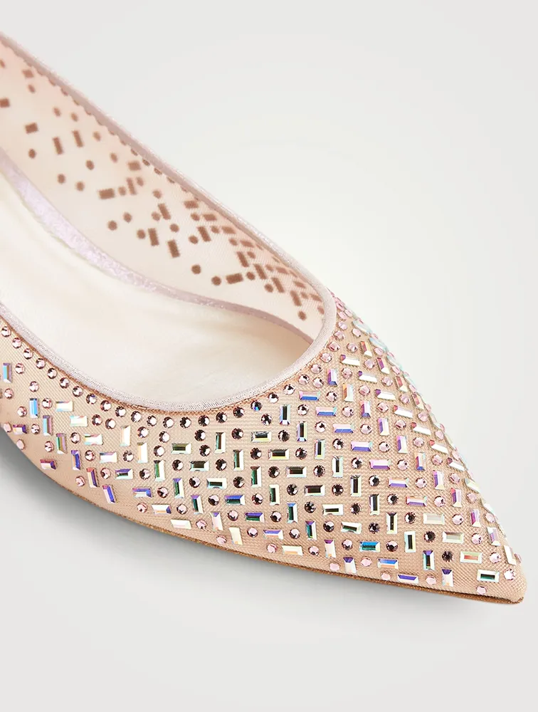 Crystal Mesh Ballet Flats