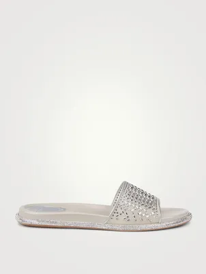 Crystal Mesh Pool Slide Sandals