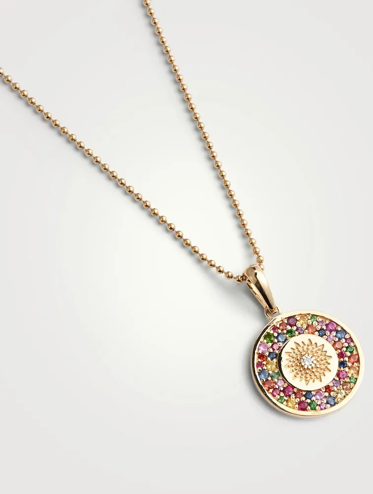 Mini Classique 14K Gold Milly Pendant Necklace With Sapphires And Diamonds