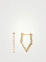 Cléo 14K Gold Geometric Huggie Hoop Earrings With Diamonds