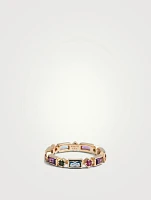 Cléo 14K Gold Geometric Baguette Ring With Multicolour Stones