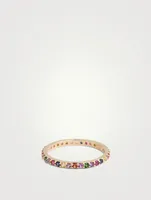 Classique 14K Gold Pavé Rainbow Eternity Band With Sapphires