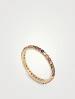 Classique 14K Gold Pavé Rainbow Eternity Band With Sapphires