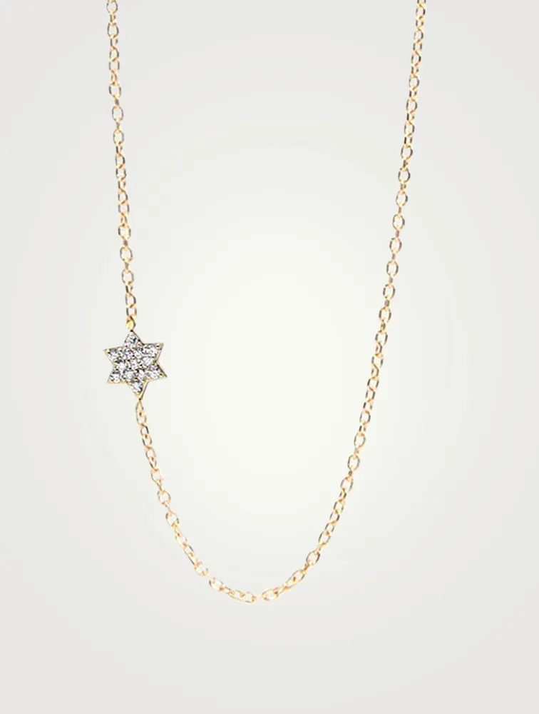 Love Letter 14K Gold Pavé Star of David Necklace With Diamonds