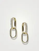 Classique 14K Gold Pavé Double Hoop Earrings With Diamonds