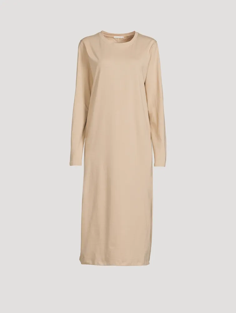 The Boxy Organic Cotton Long-Sleeve T-Shirt Midi Dress