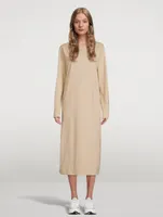 The Boxy Organic Cotton Long-Sleeve T-Shirt Midi Dress