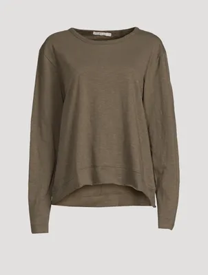 The Raw Hem Slub Organic Cotton Long-Sleeve T-Shirt