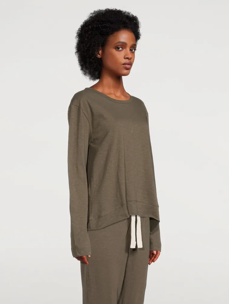 The Raw Hem Slub Organic Cotton Long-Sleeve T-Shirt