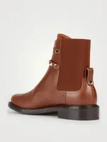 Rockstud Leather Chelsea Boots