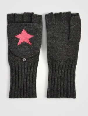 Star Cashmere Pop-Top Gloves