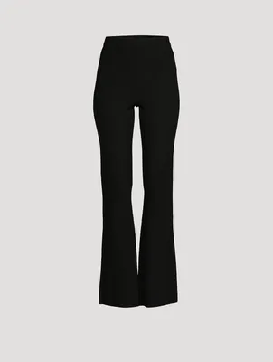 Lajas Knit High-Waisted Flared Pants