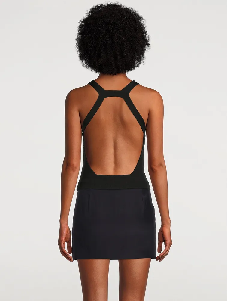 Roye Ribbed Open Back Tank Top