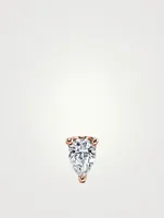 18K Rose Gold Pear Diamond Stud Earring