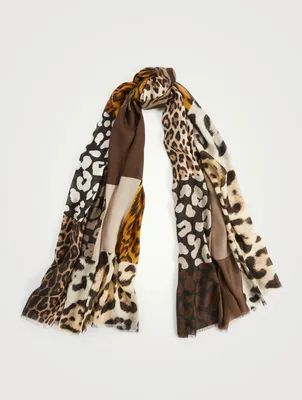 Modal And Wool Scarf In Animal Print