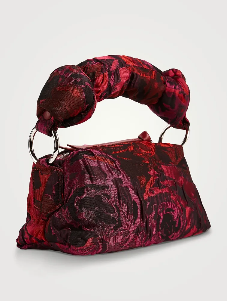Puffy Floral Brocade Shoulder Bag