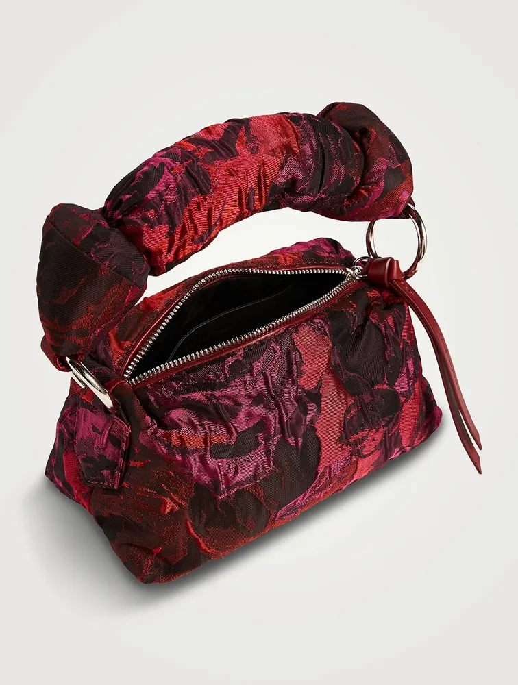 Puffy Floral Brocade Shoulder Bag