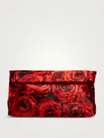 Velvet Clutch In Rose Print