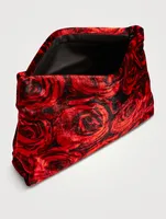 Velvet Clutch In Rose Print
