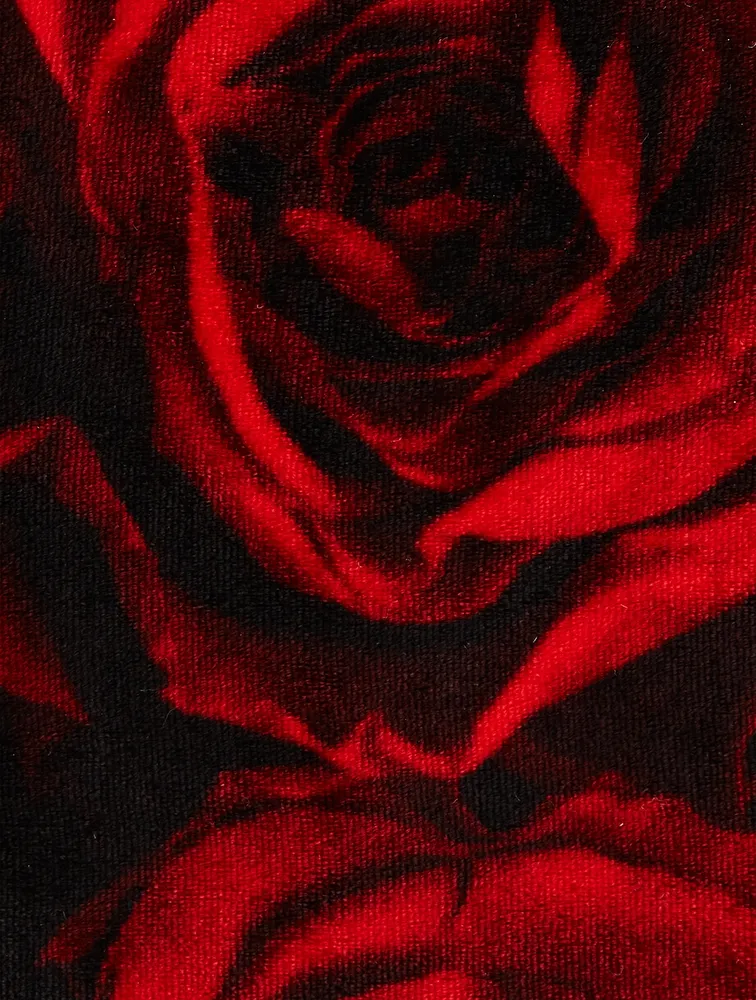 Velvet Clutch In Rose Print