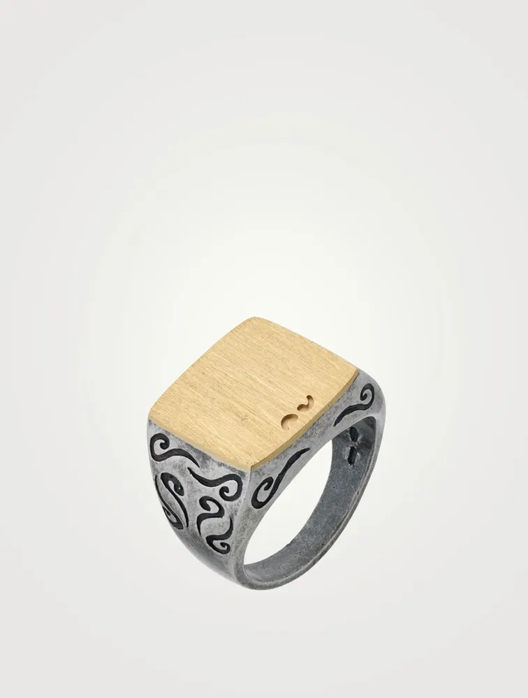 Ara Two-Tone Square Signet Ring