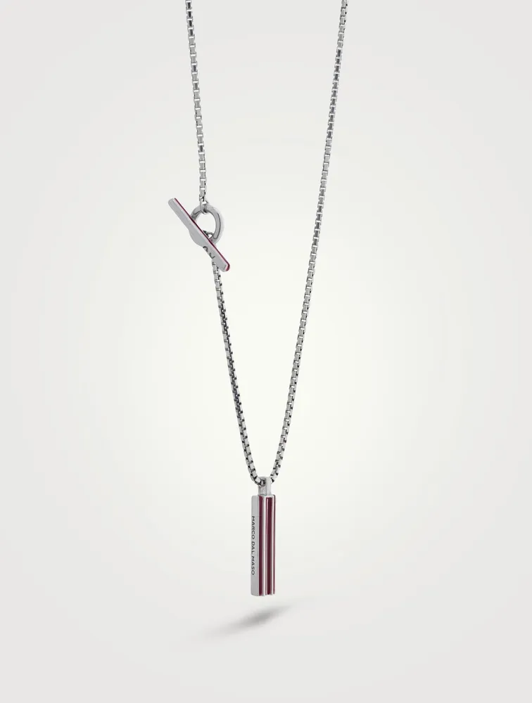 Acies Single Polished Silver Pendant Necklace