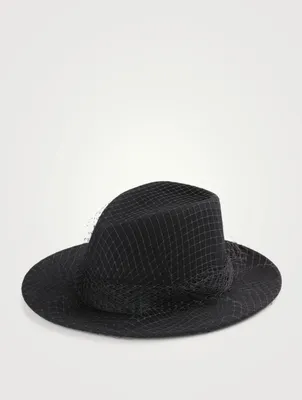 Blaine Wool Fedora Hat With Veil