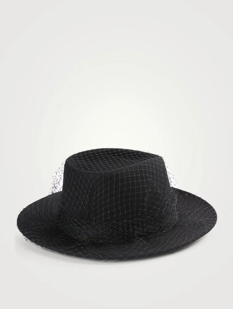Blaine Wool Fedora Hat With Veil