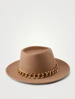Blaine Wool Fedora Hat With Chain