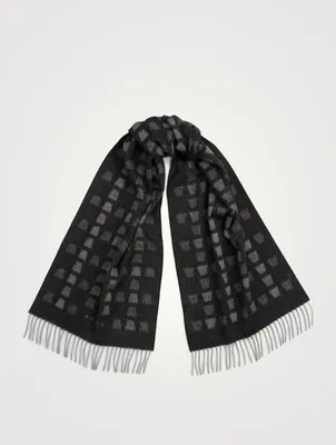 Cashmere Scarf In Trapezoid Print