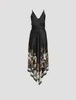 Teagan Printed Satin Midi Dress