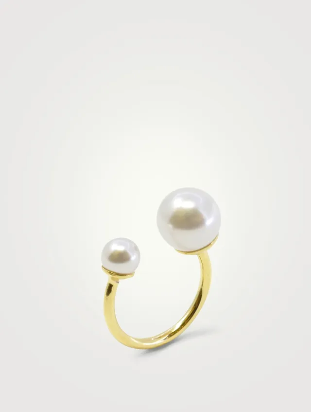 Valentino Garavani VLogo Signature pearl ring set, Gold