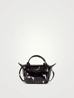 Small Le Pliage Patent Leather Top Handle Bag