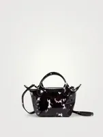 Small Le Pliage Patent Leather Top Handle Bag