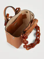 XS Roseau Leather Top Handle Bag With Acetate Chain